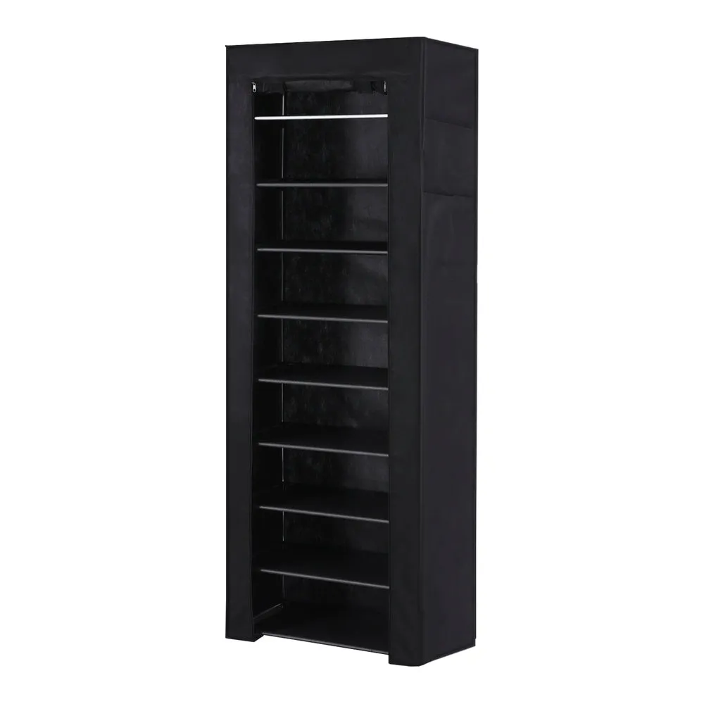 10-Tier Black Shoe Rack 27 Pairs, Sturdy Frame, Artiss