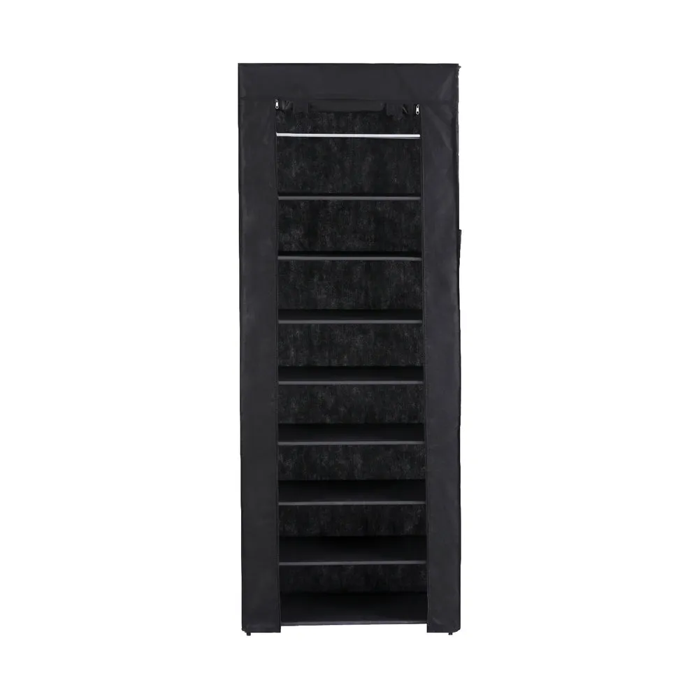 10-Tier Black Shoe Rack 27 Pairs, Sturdy Frame, Artiss