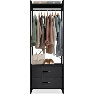 2 Drawer Tall Clothing Rack Storage