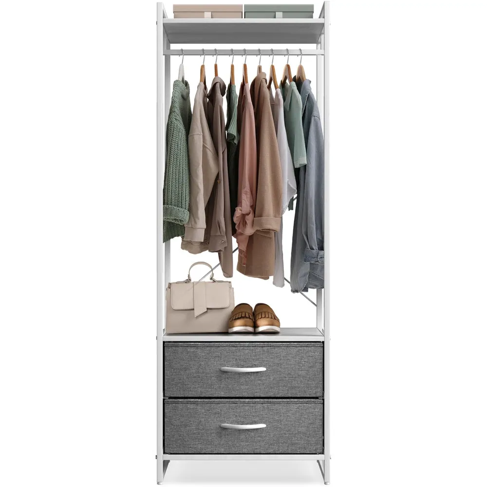 2 Drawer Tall Clothing Rack Storage