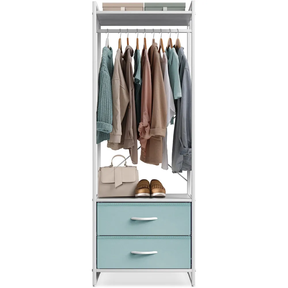 2 Drawer Tall Clothing Rack Storage