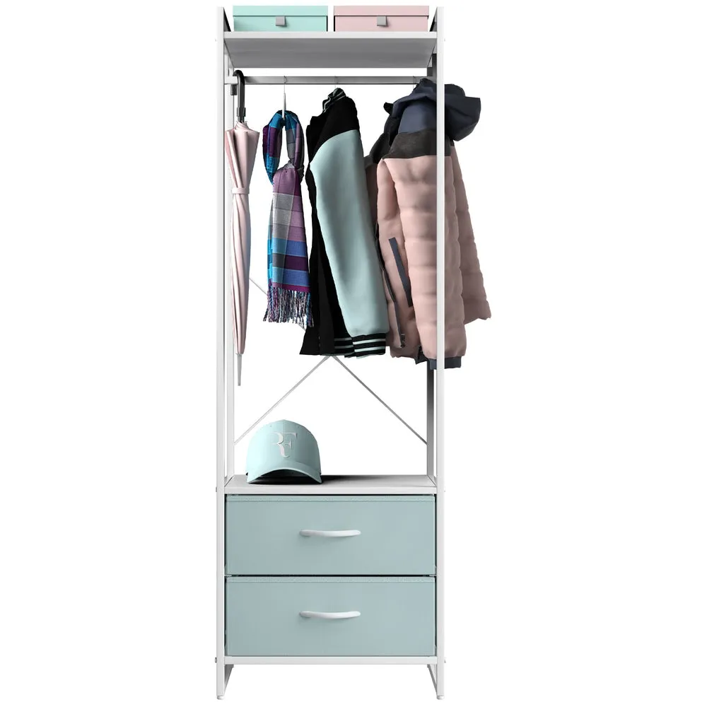 2 Drawer Tall Clothing Rack Storage