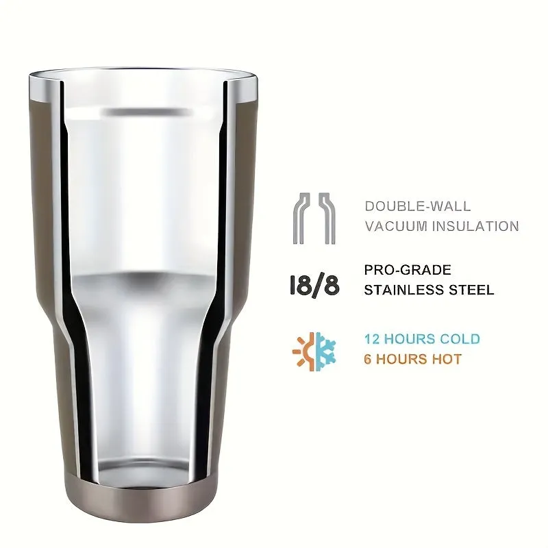 40oz Giant Insulated Stainless Steel Cup - Keeps Drinks Icy Cold for Hours, Features Portable Handle, Straw, Leak-Proof Design, Upgraded Double-Layer Car Handle, and Large Capacity - Perfect for Outdoor Enthusiasts, Camping, Hiking, and More!