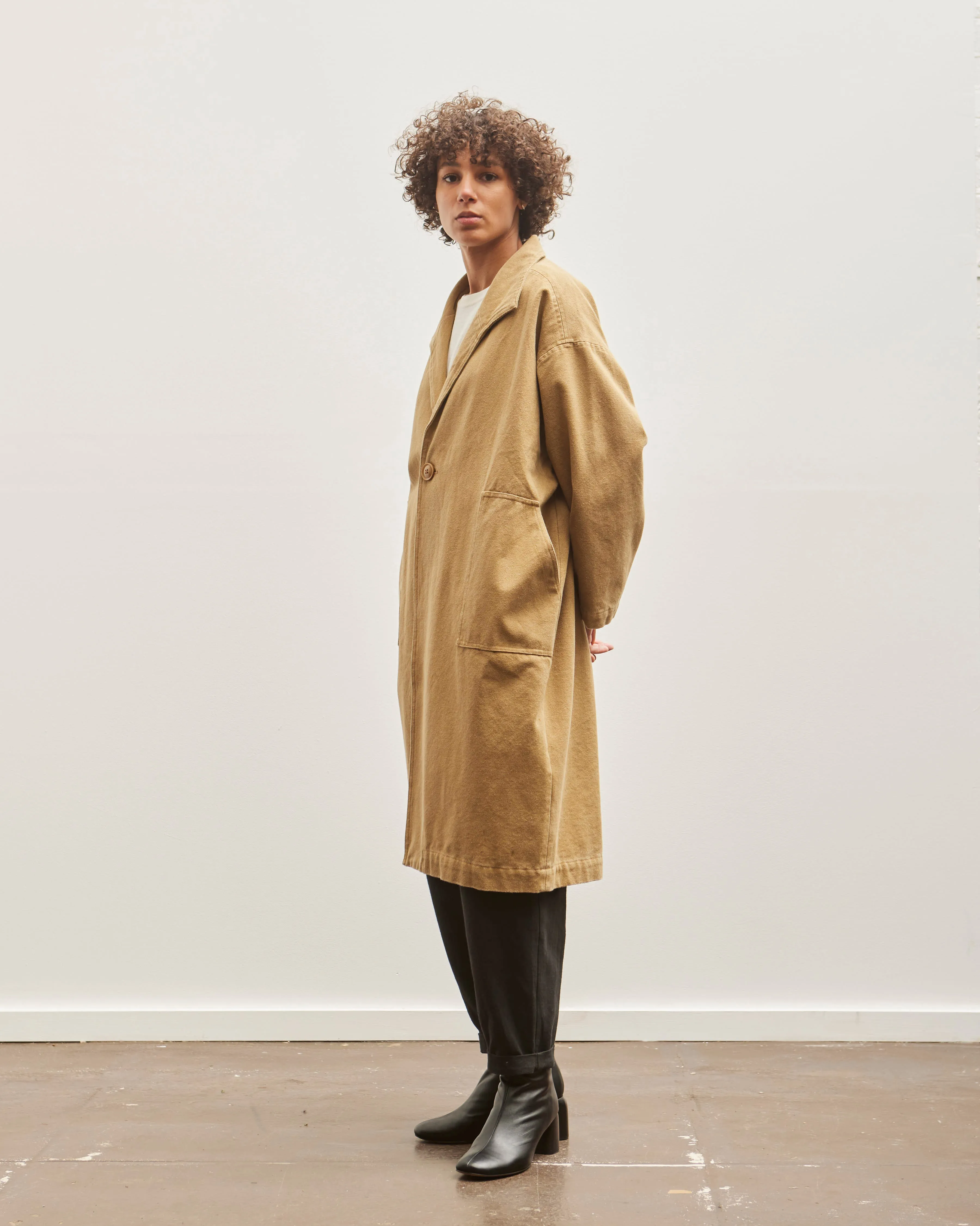 7115 Canvas Lapel Coat, Kelp