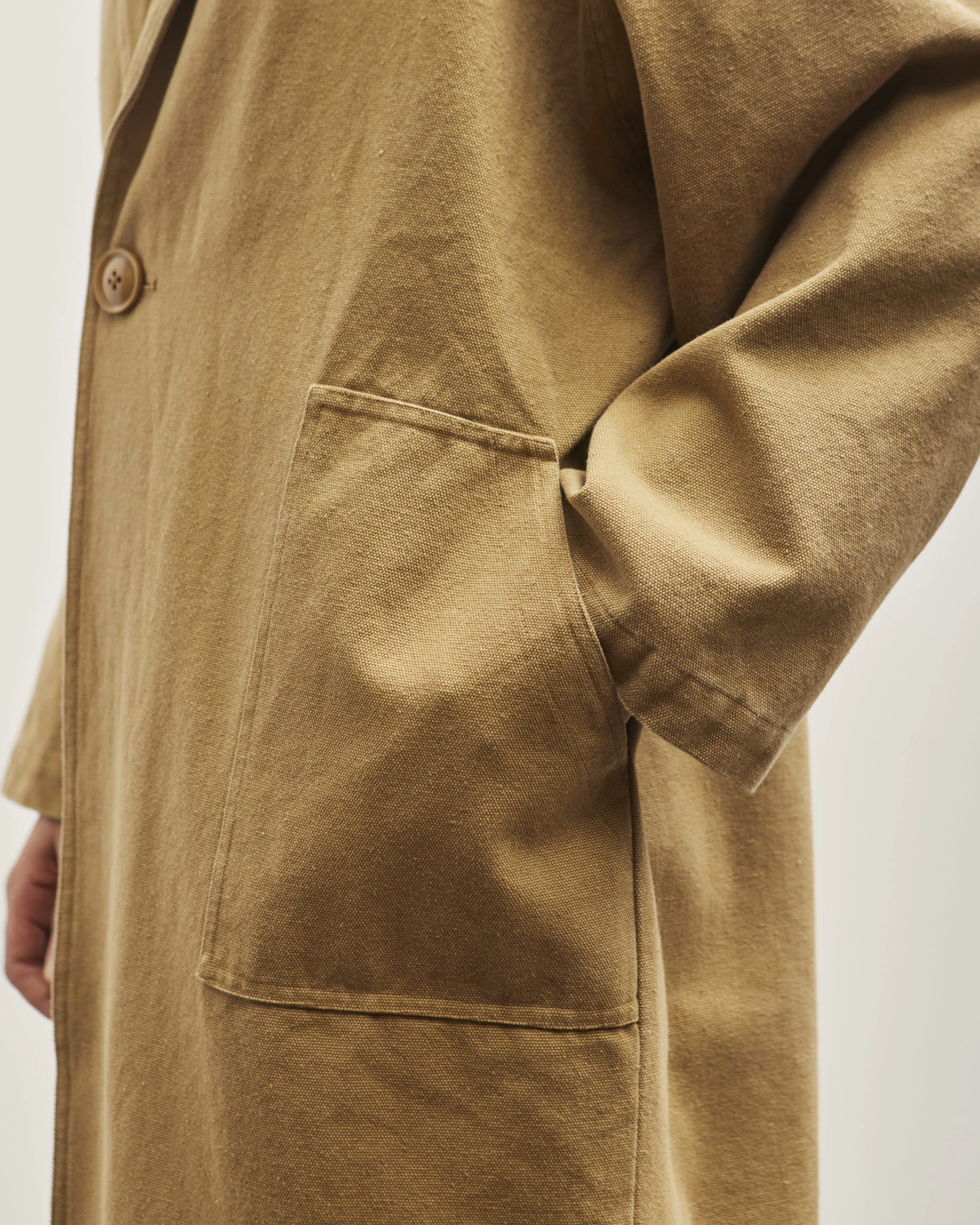 7115 Canvas Lapel Coat, Kelp