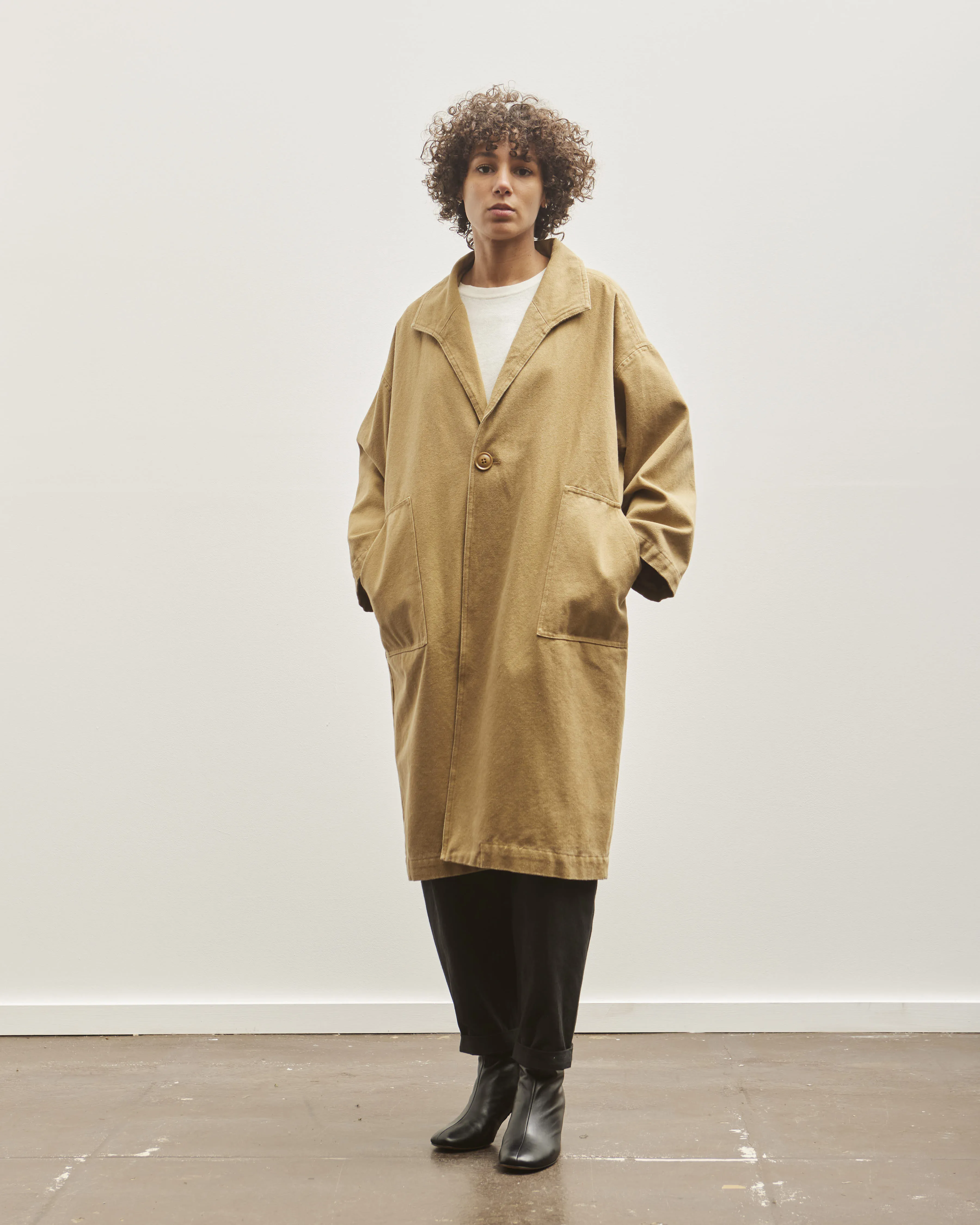 7115 Canvas Lapel Coat, Kelp