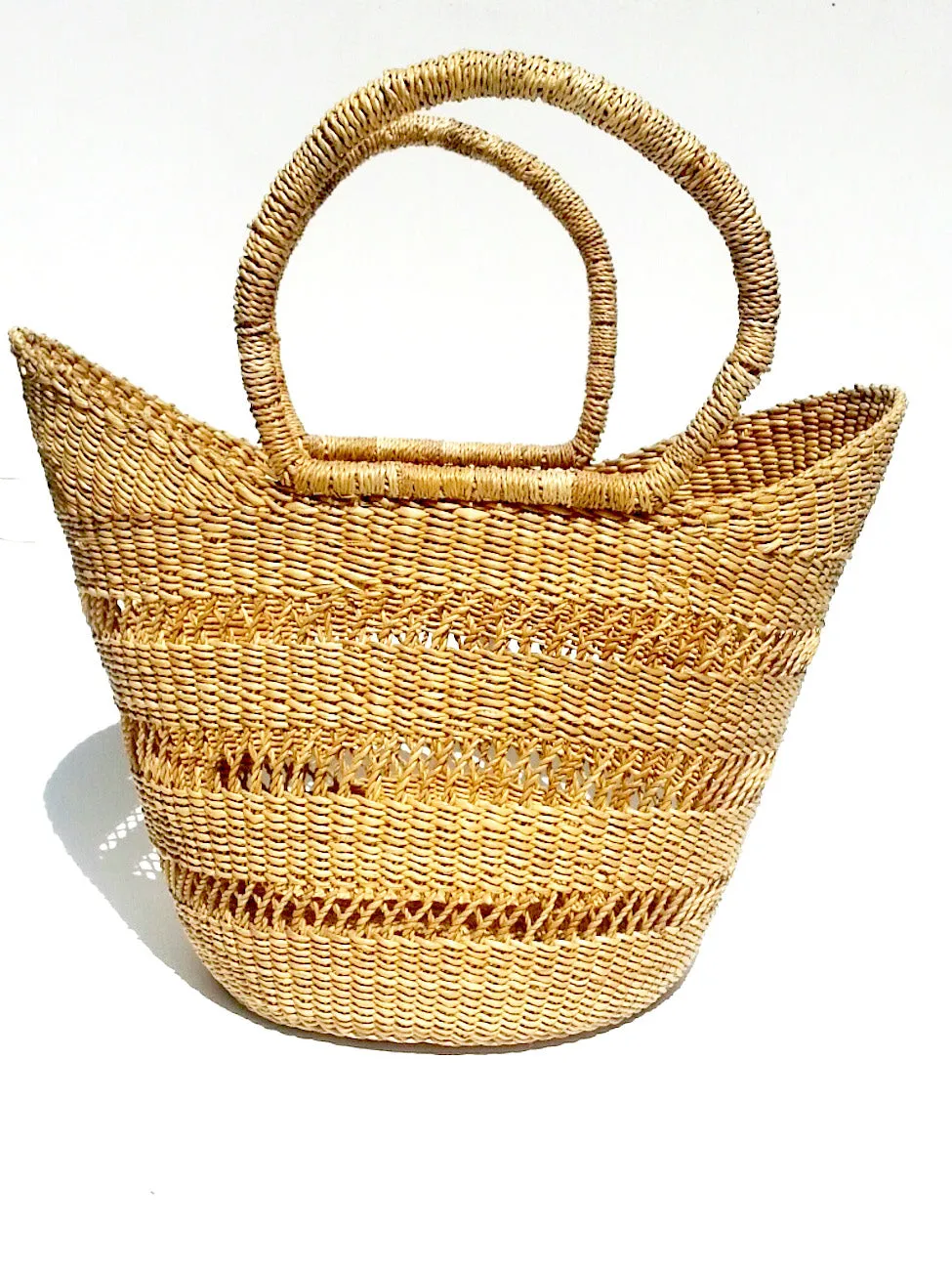 African Market Tote Bag Lace Detail