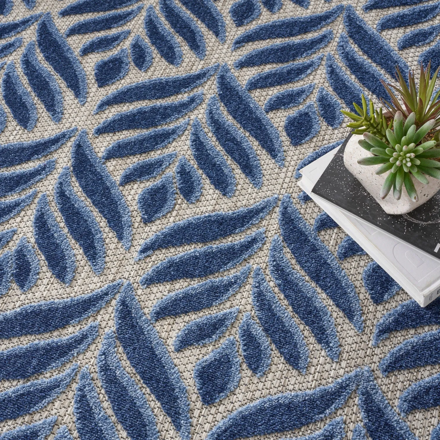 Aloha Blue Tropical Indoor/Outdoor Rug