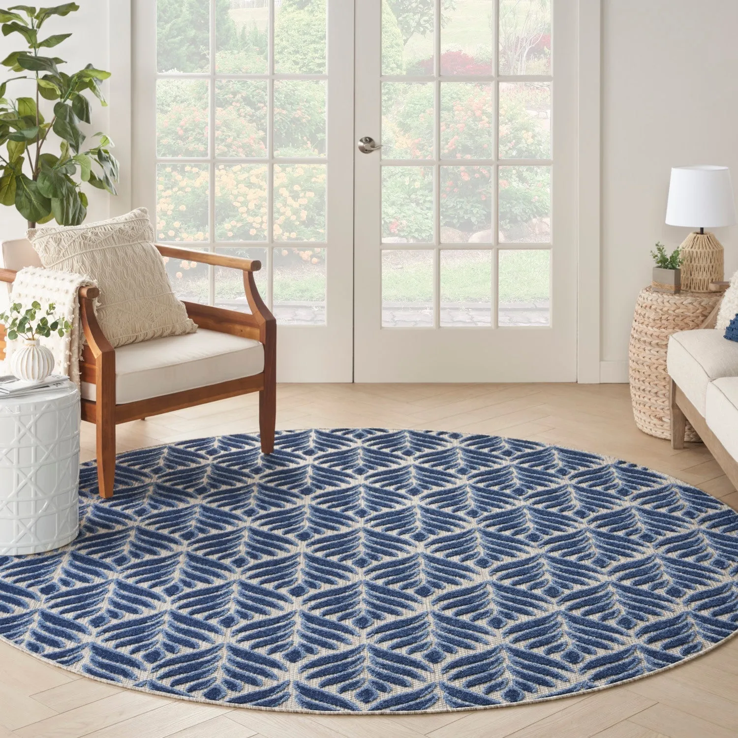 Aloha Blue Tropical Indoor/Outdoor Rug