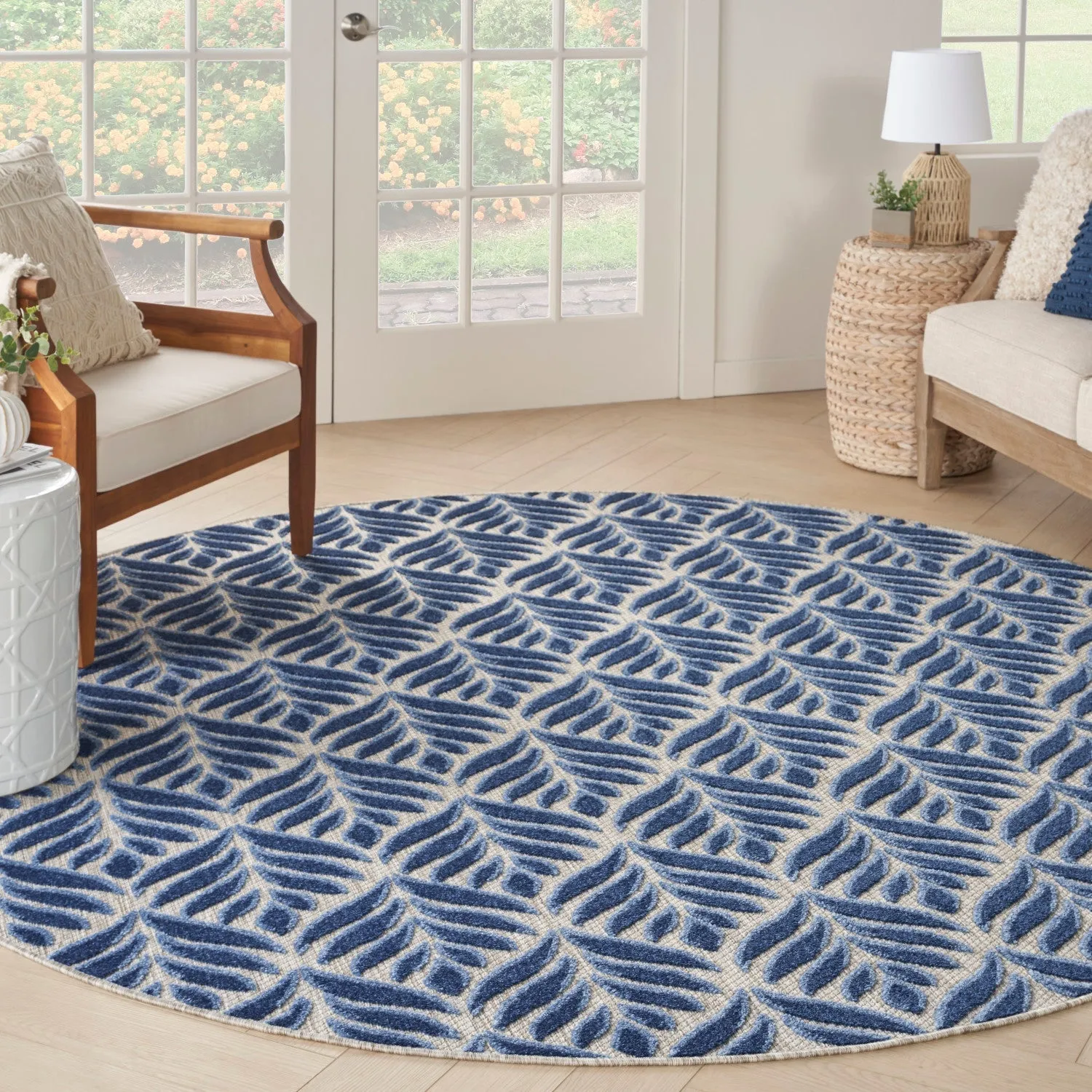 Aloha Blue Tropical Indoor/Outdoor Rug