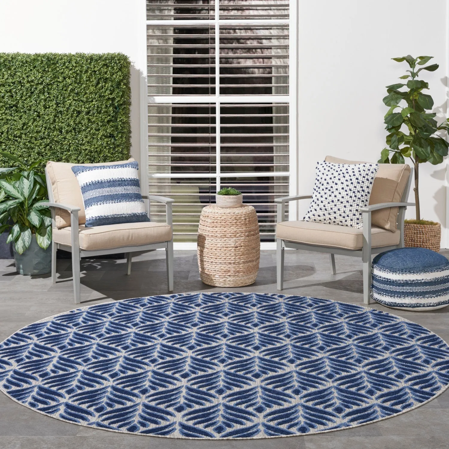 Aloha Blue Tropical Indoor/Outdoor Rug