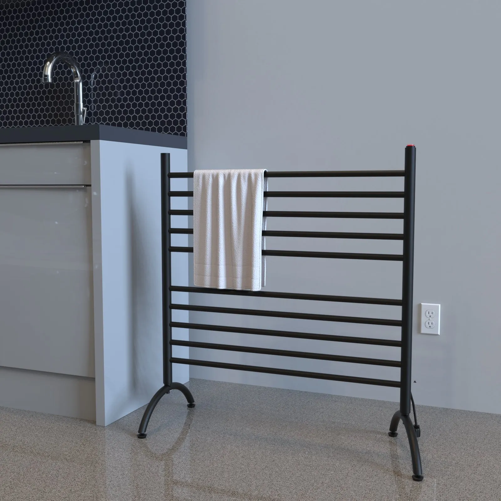 Amba - Solo Collection - Model Solo 33" Freestanding Towel Warmer