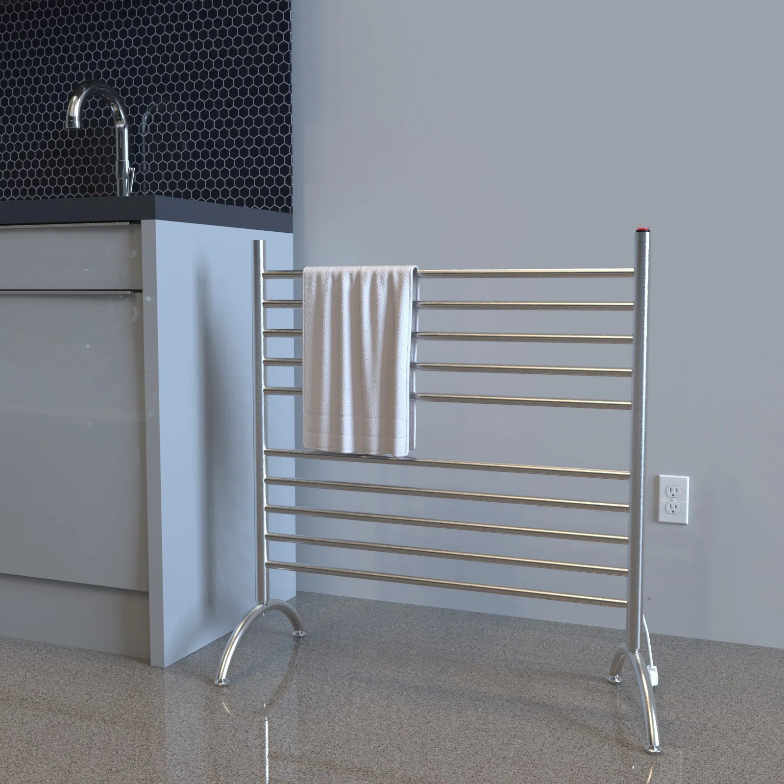 Amba - Solo Collection - Model Solo 33" Freestanding Towel Warmer