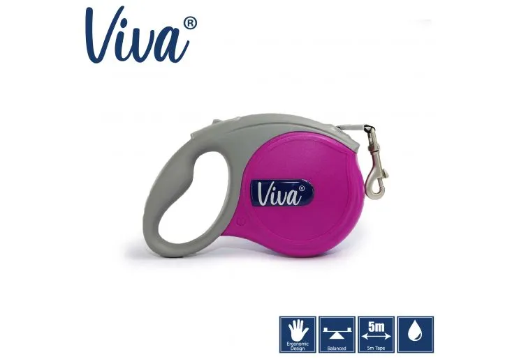 Ancol - Viva Retractable 5m Lead - Blue - Medium