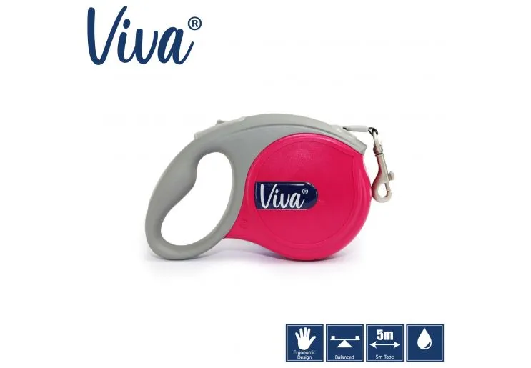 Ancol - Viva Retractable 5m Lead - Red - Large