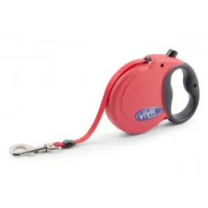 Ancol - Viva Retractable 5m Lead - Red - Large