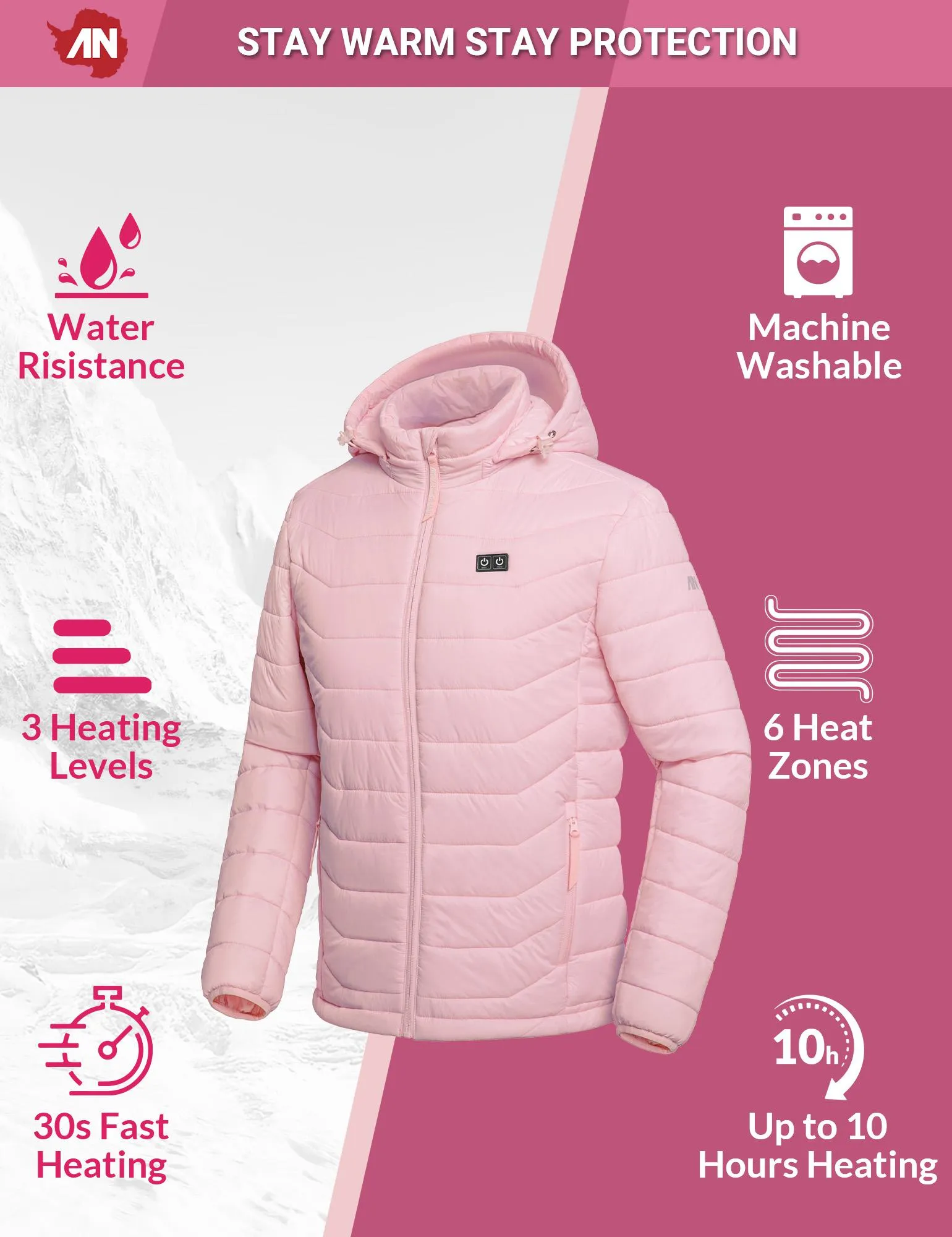 ANTARCTICA GEAR Heated Jacket Lightweight Heating Jackets For Men & Women