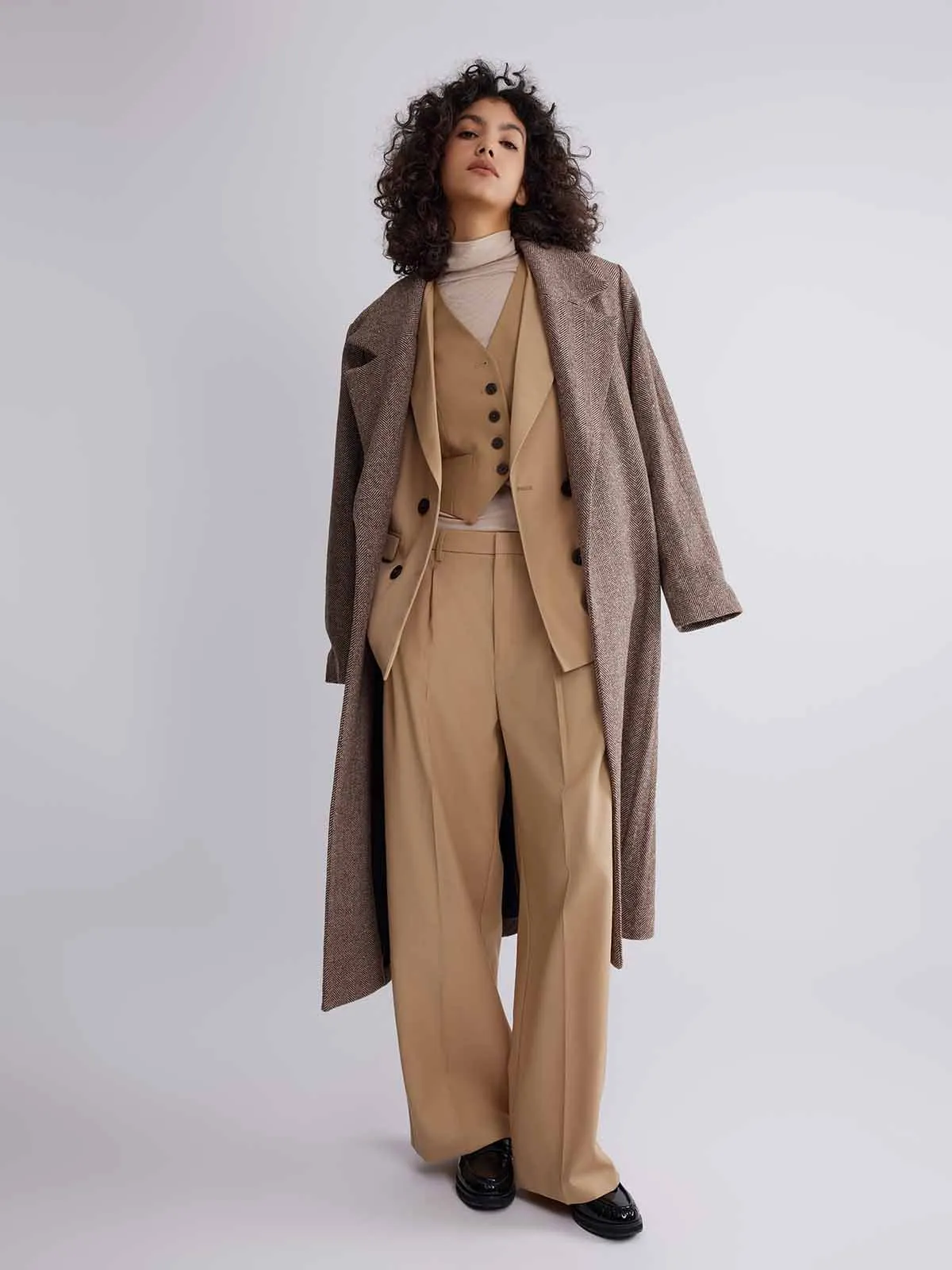 ASOBIO Classic-Fit Long Virgin Wool Coat