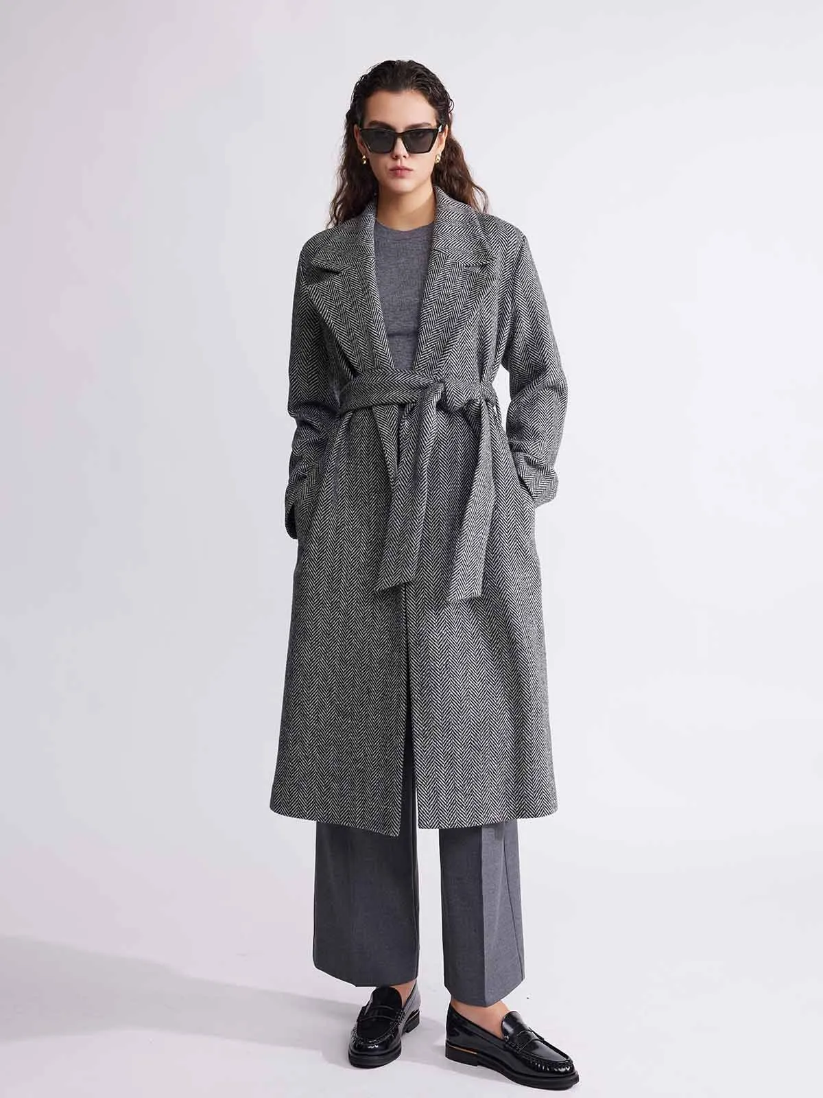 ASOBIO Classic-Fit Long Virgin Wool Coat