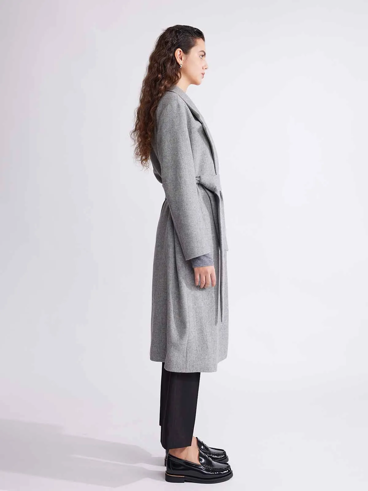 ASOBIO Classic-Fit Long Virgin Wool Coat