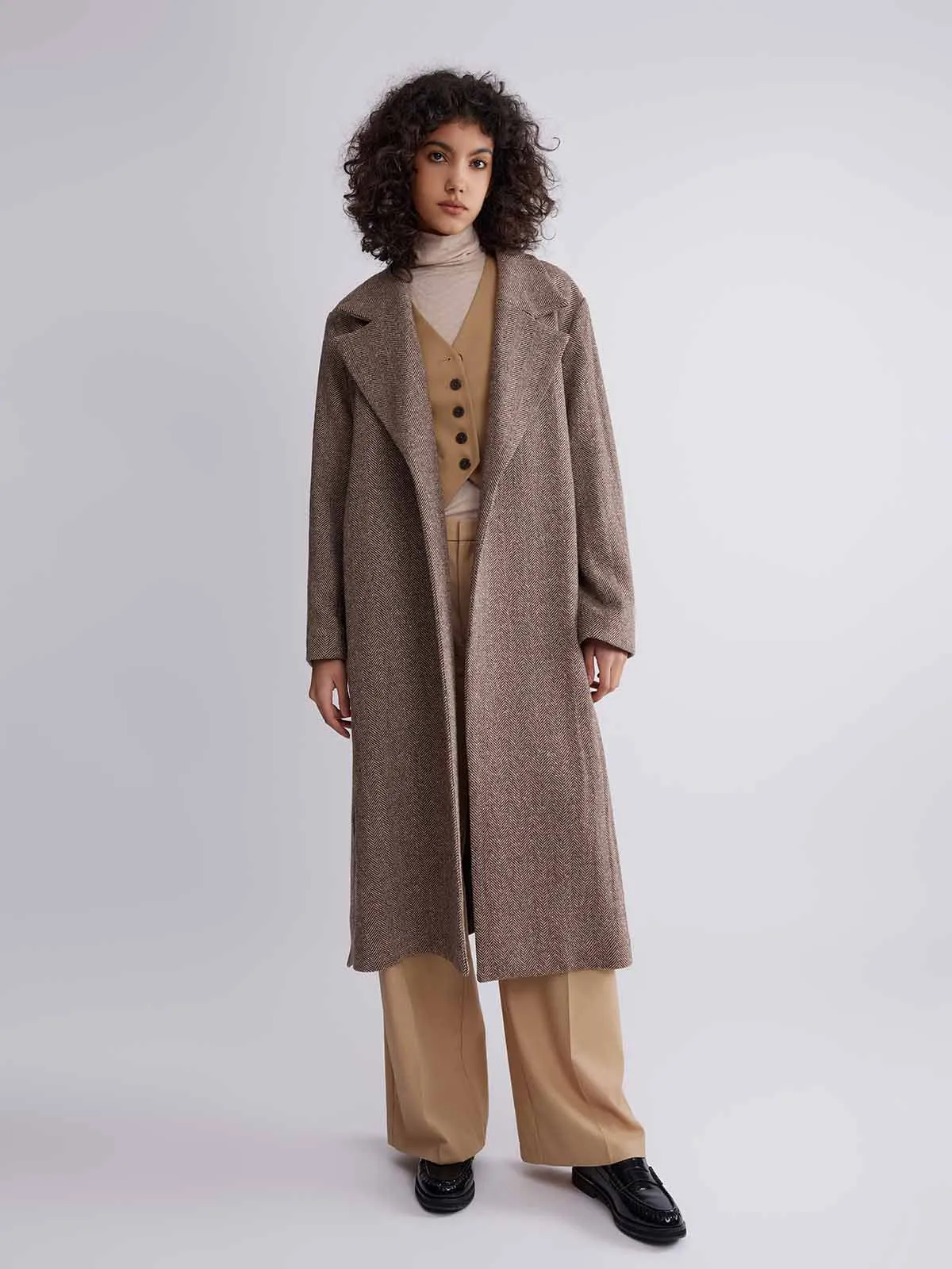 ASOBIO Classic-Fit Long Virgin Wool Coat