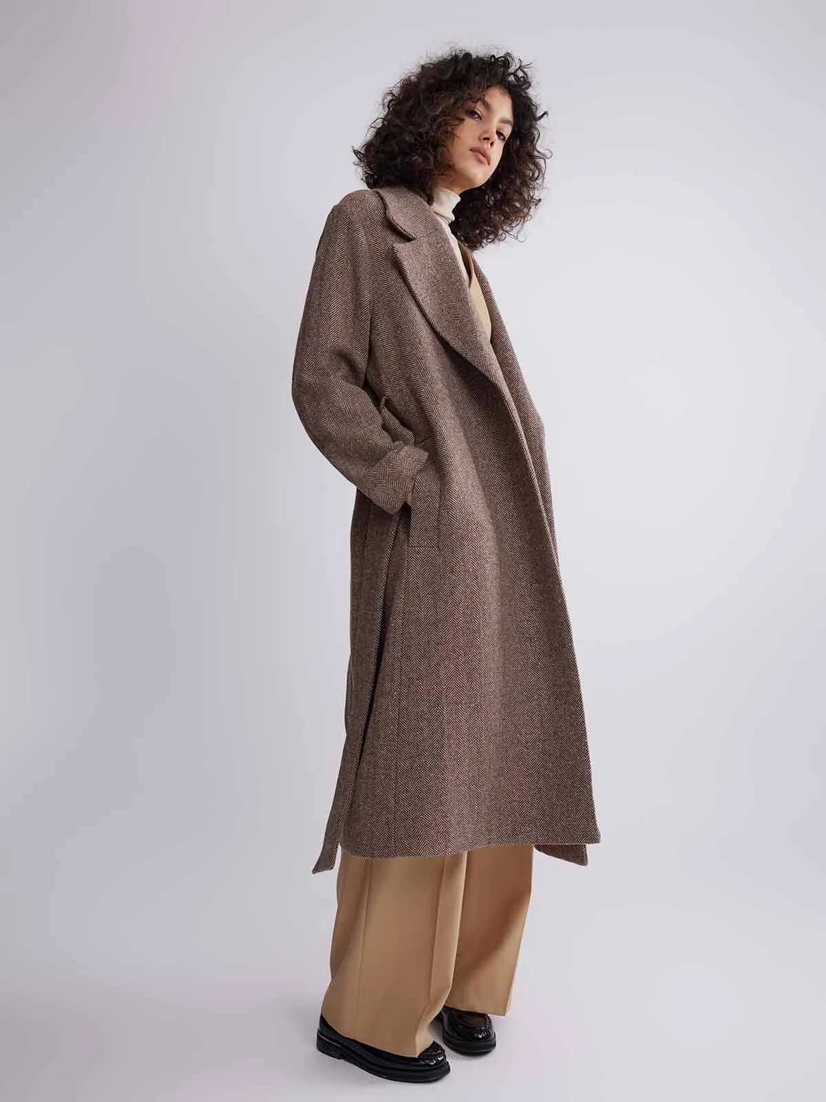 ASOBIO Classic-Fit Long Virgin Wool Coat