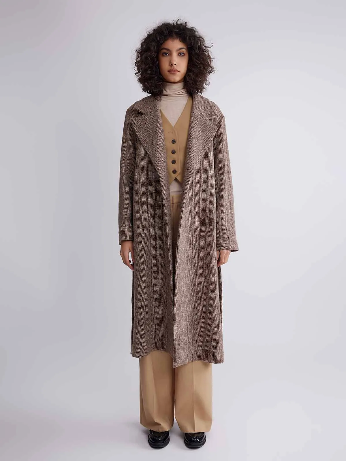 ASOBIO Classic-Fit Long Virgin Wool Coat