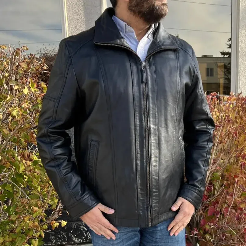 BOL Men's Cardian Bomber Lambskin Leather Jacket