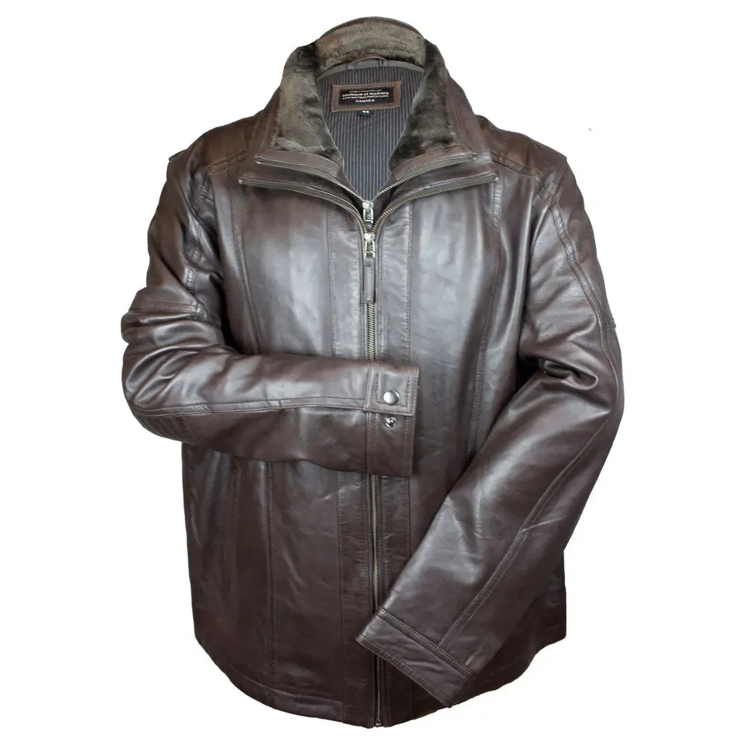 BOL Men's Cardian Bomber Lambskin Leather Jacket