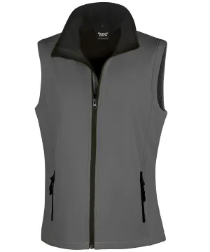 Charcoal/Black - Women's printable softshell bodywarmer