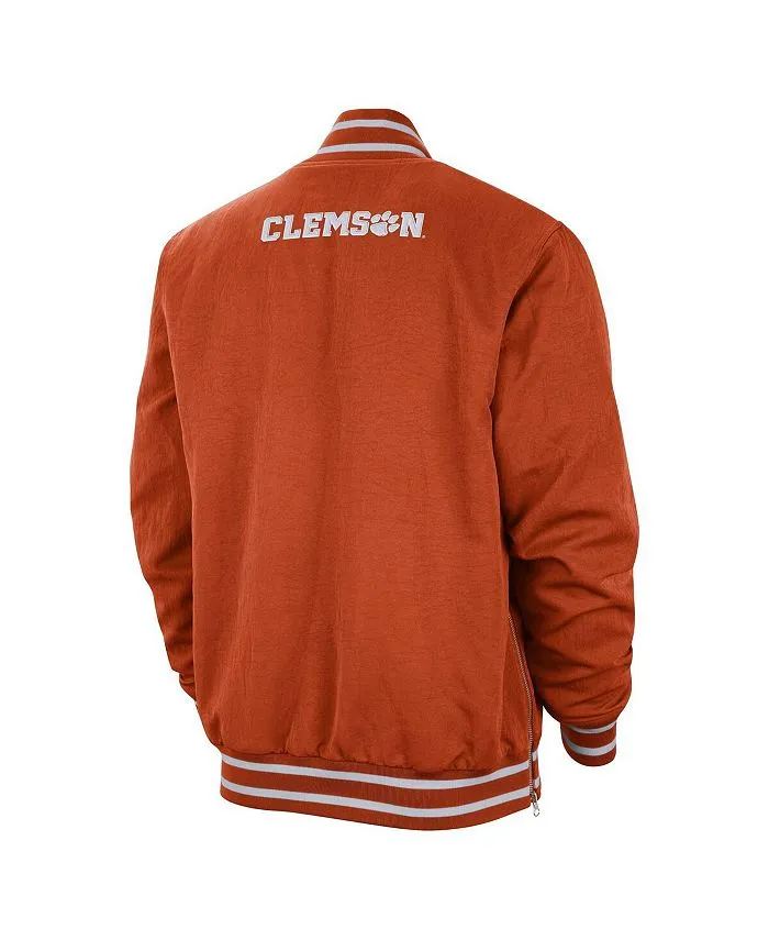 Clemson Tigers Nike Men's Orange Full Zip Bomber Jacket, Orange