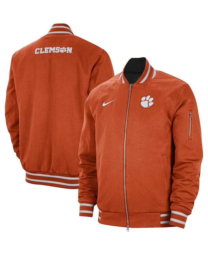 Clemson Tigers Nike Men's Orange Full Zip Bomber Jacket, Orange