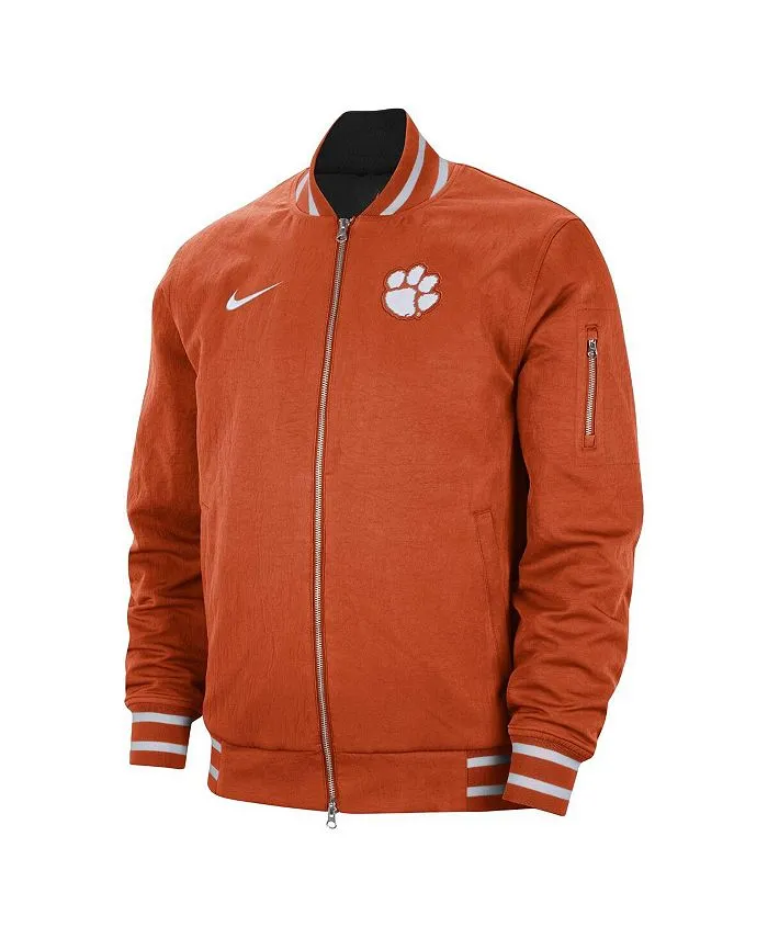 Clemson Tigers Nike Men's Orange Full Zip Bomber Jacket, Orange