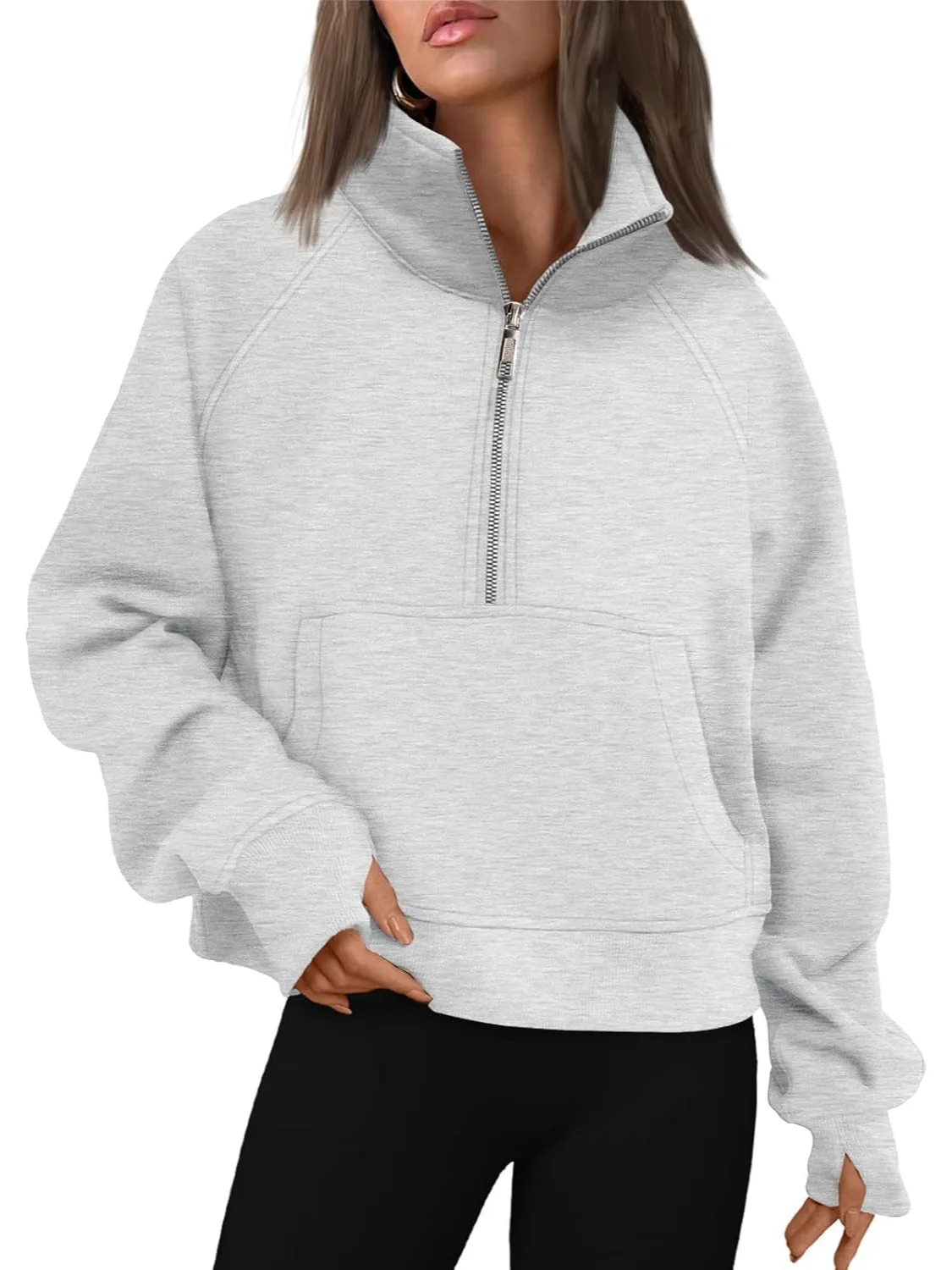 Cozy Half Zip Cropped Pullover Top