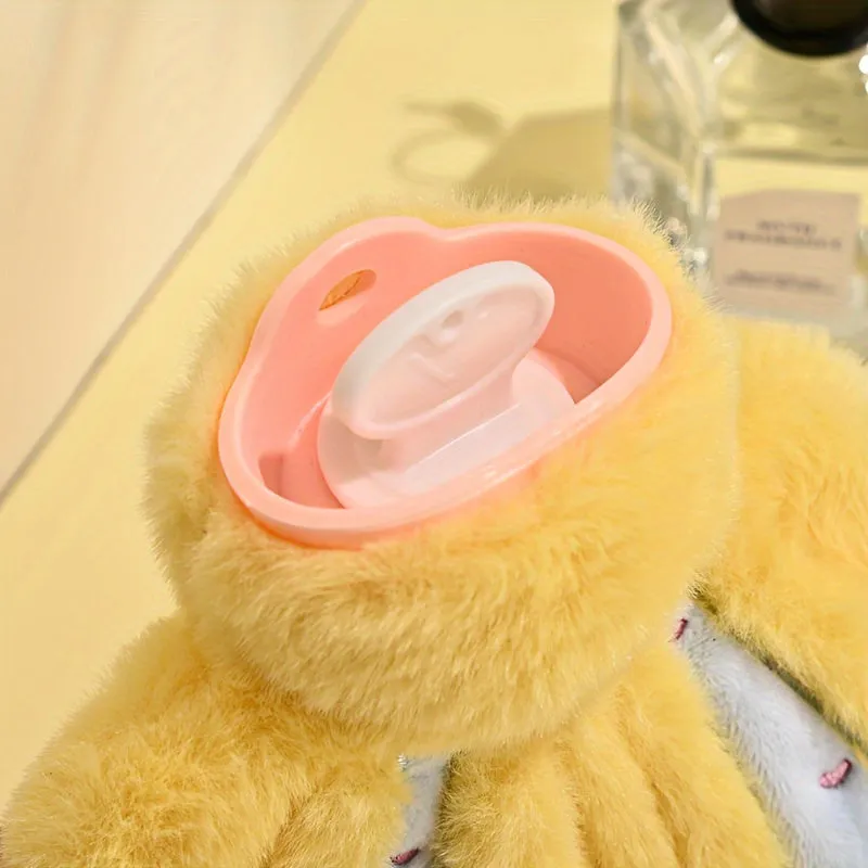 Cute Plush Bunny Ear Hand Warmer - Portable Hot Water Bottle, No Batteries Required, PVC Material