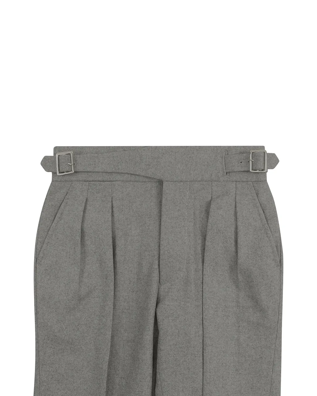 Gurkha Pant in Ethomas Wool Cashmere: Light Grey Wool