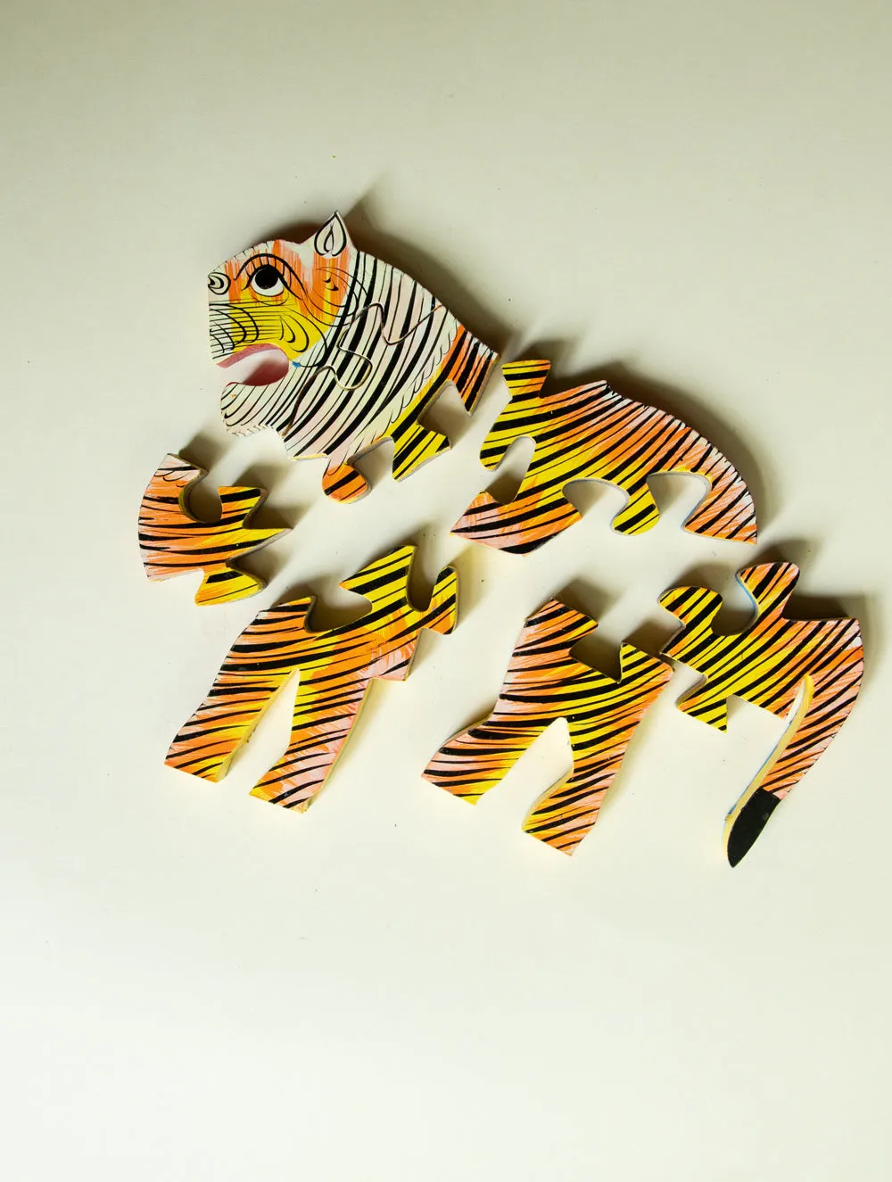 Handcrafted Wooden Jigsaw Puzzle - Tiger