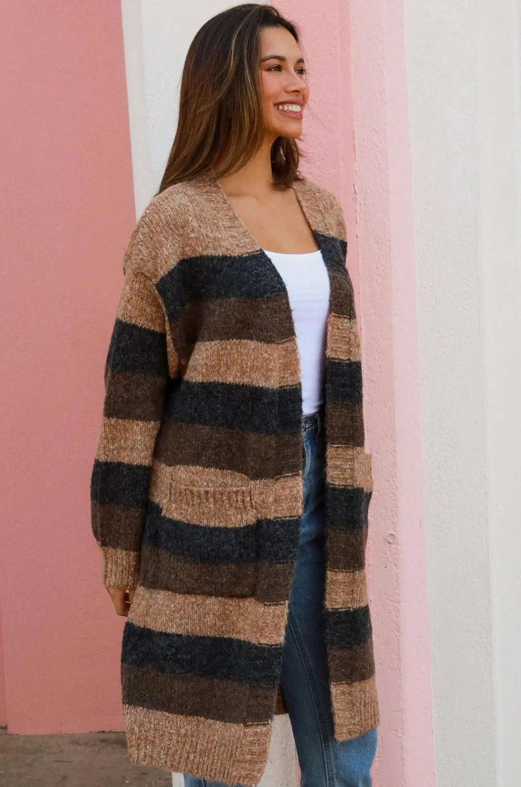 HARLOW KNIT CARDIGAN CHOCOLATE