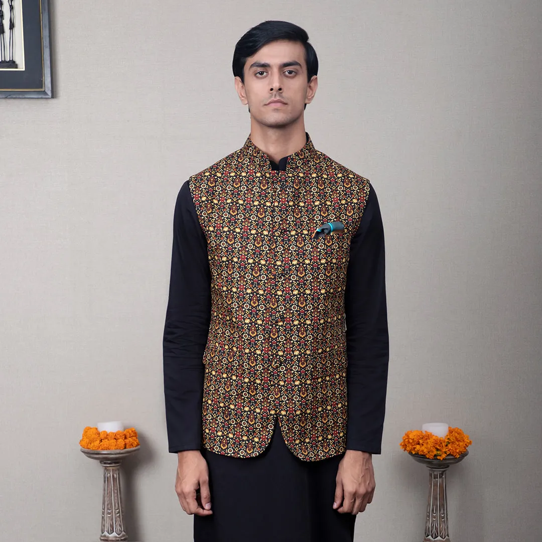 Lekh Printed Nehru Jacket