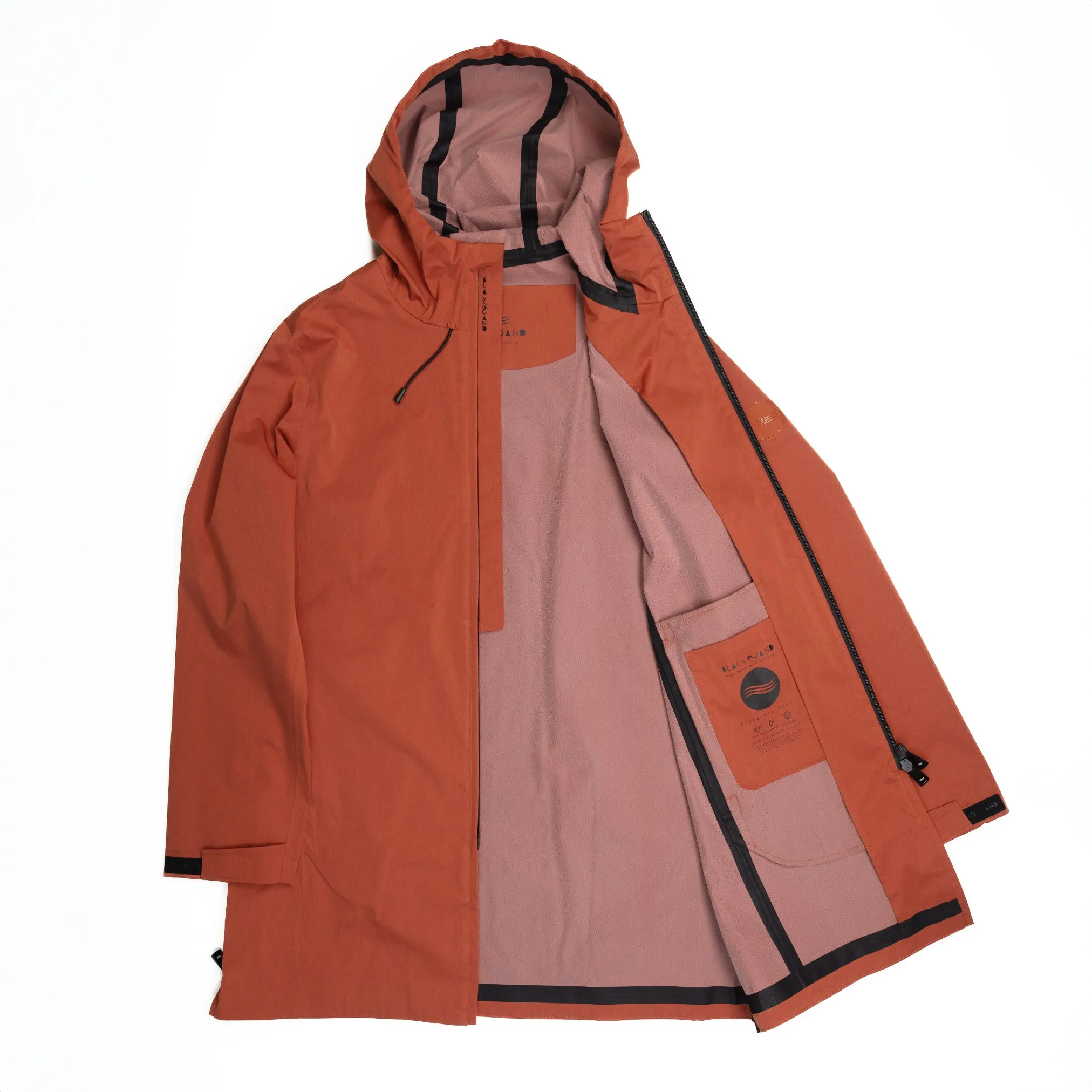 Long Rain Jacket in Dark Orange