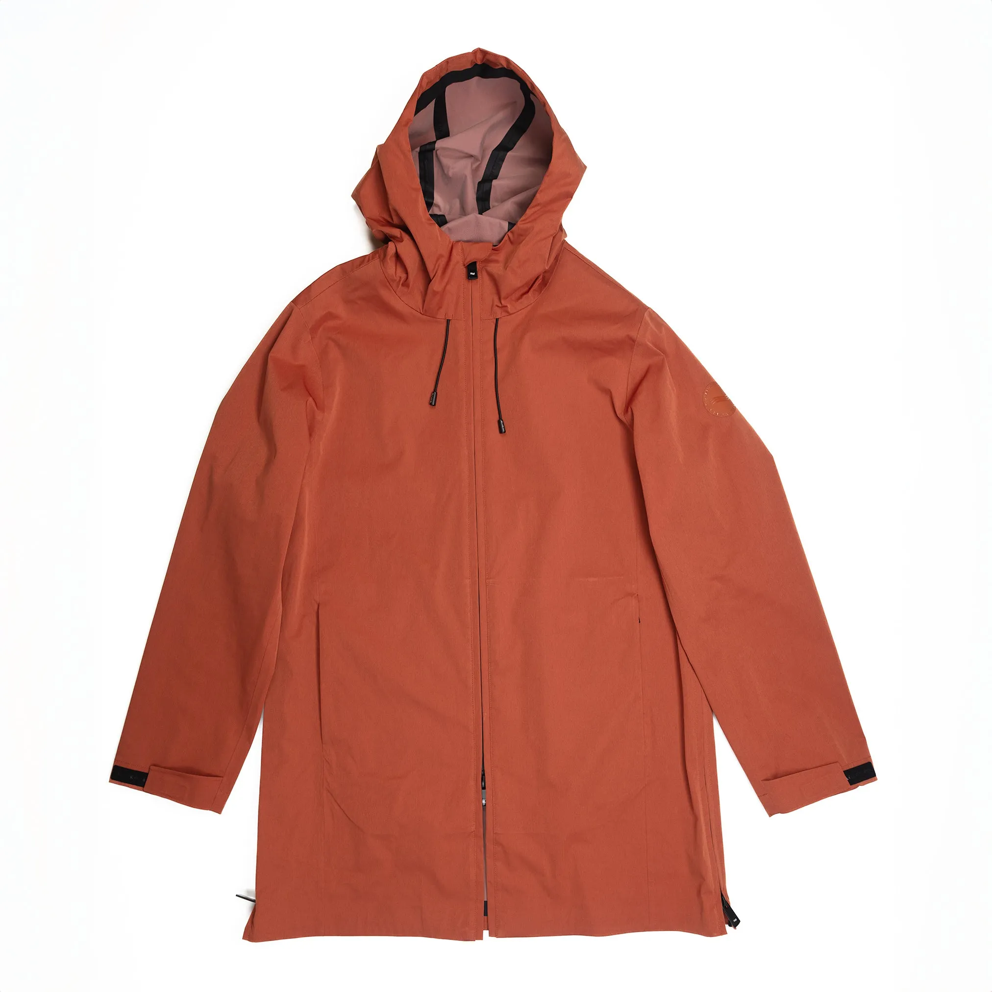 Long Rain Jacket in Dark Orange