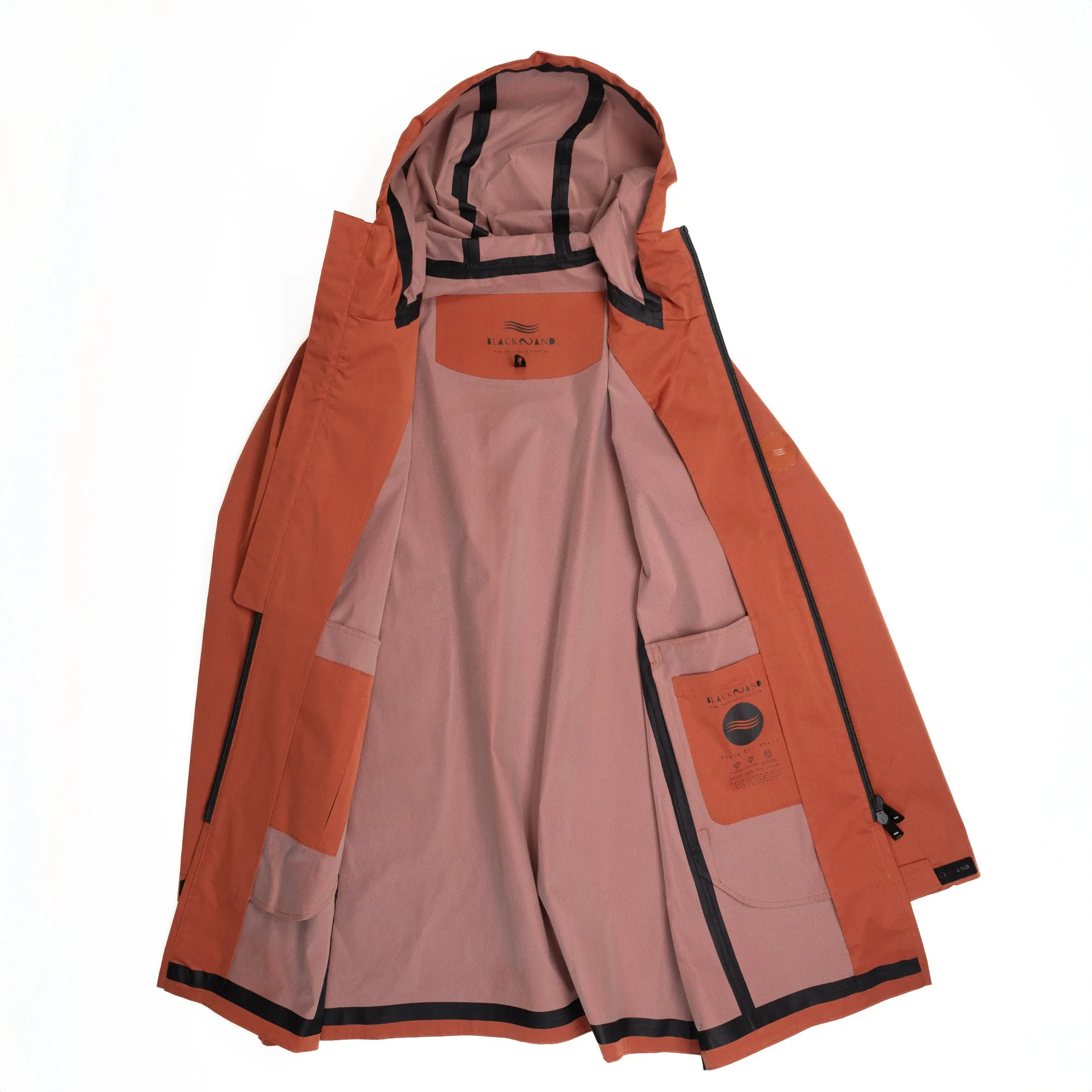 Long Rain Jacket in Dark Orange