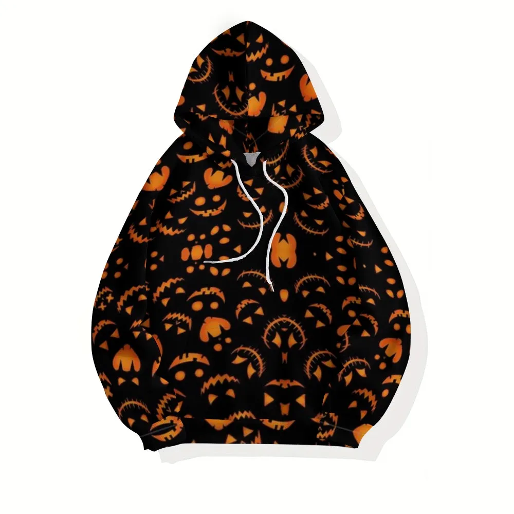 Mens Cute Halloween Pumpkin Light 3D Print Hoodies