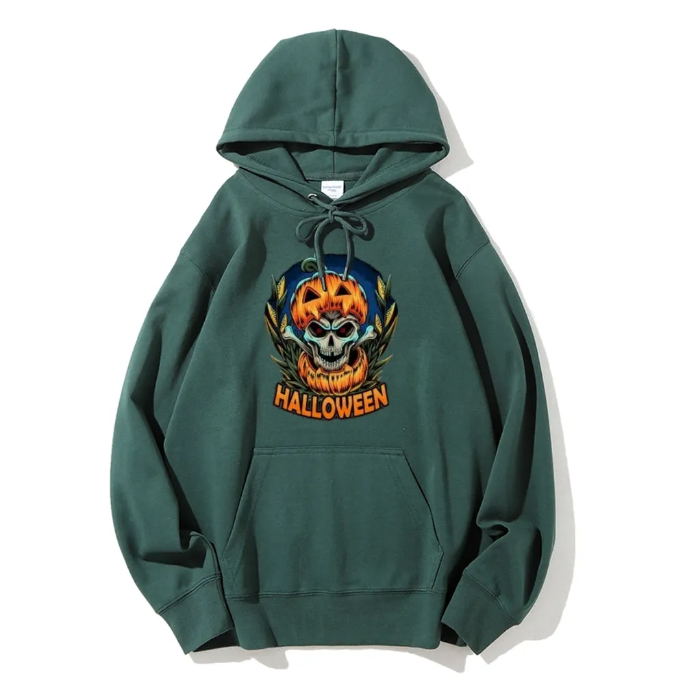 Mens Halloween Pumpkin Head Graphic Hoodies