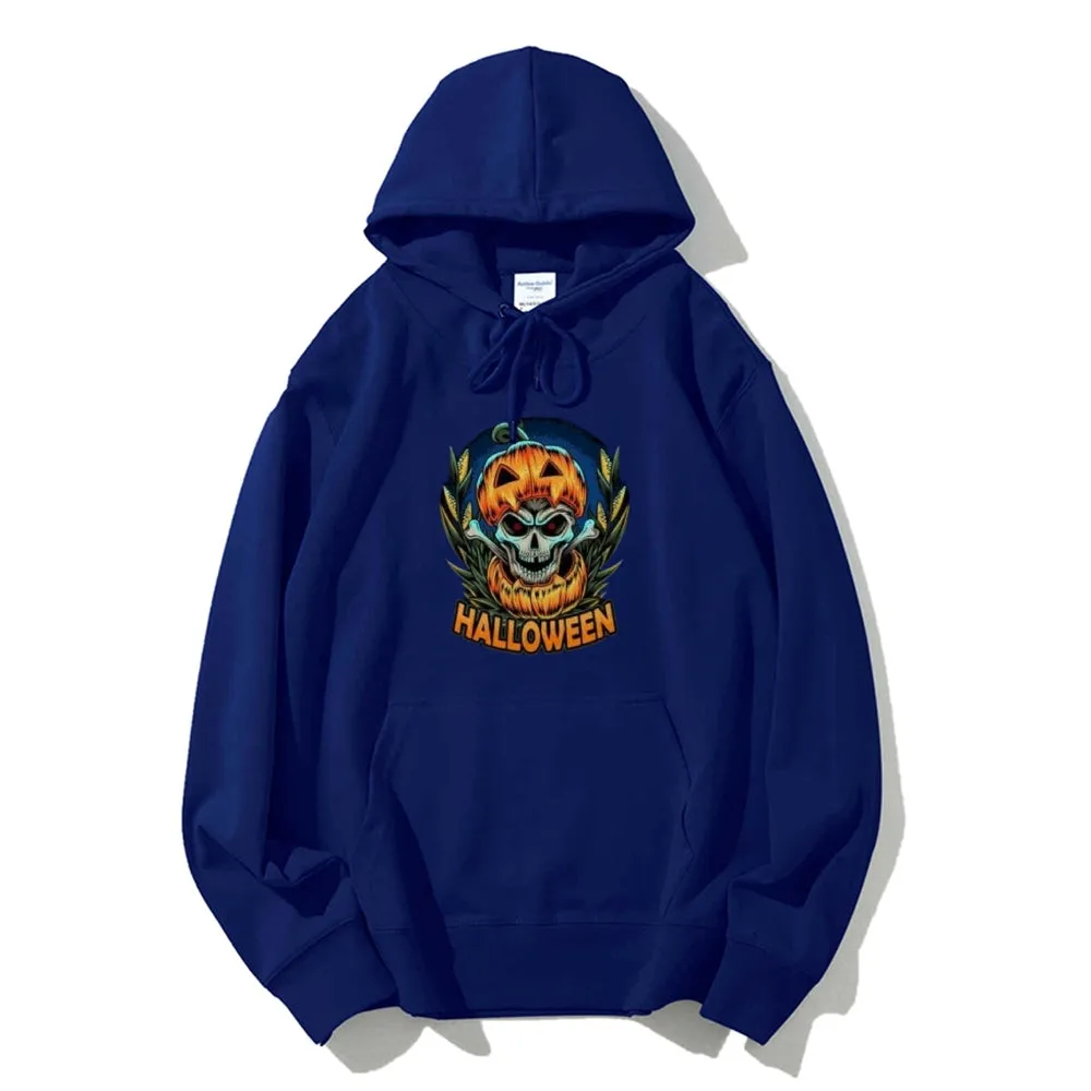 Mens Halloween Pumpkin Head Graphic Hoodies