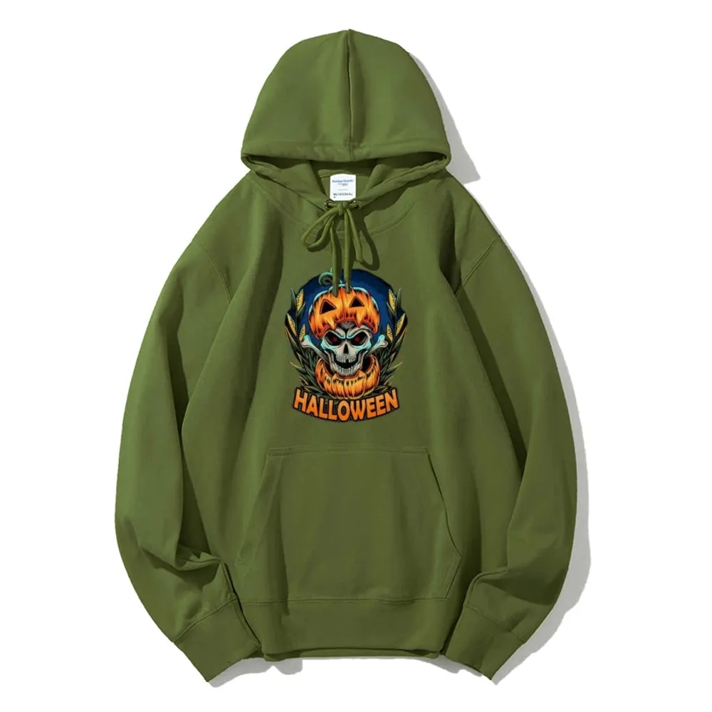 Mens Halloween Pumpkin Head Graphic Hoodies