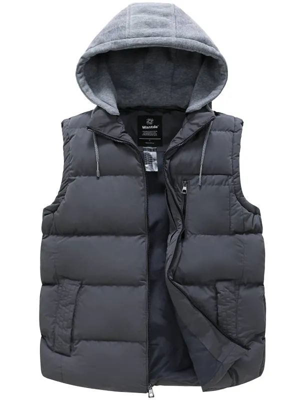 Men's Puffer Vest Quilted Warm Sleeveless Winter Jacket