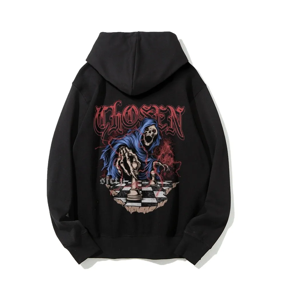 Mens Reaper Skull Graphic Hoodies