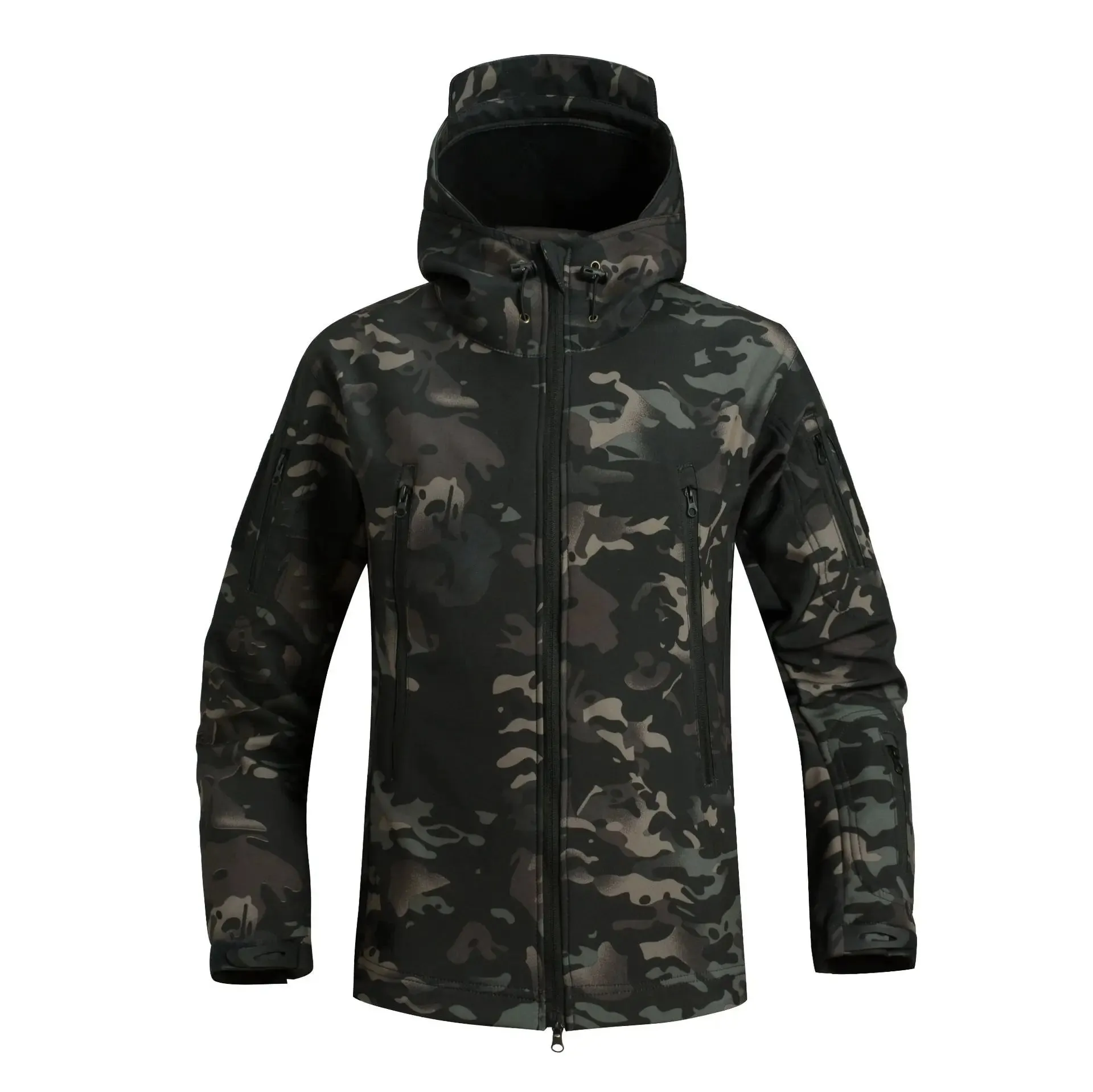 Mens tactical jacket made from shark skin soft shell material