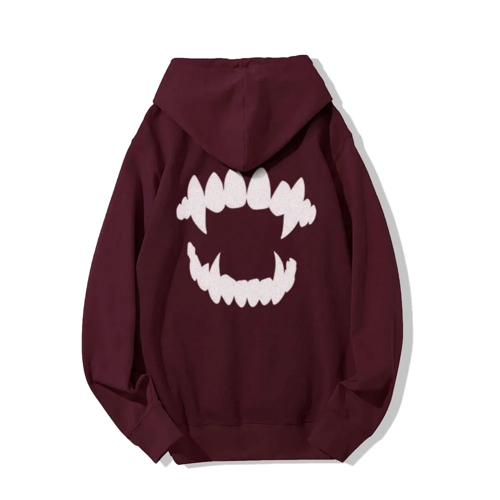 Mens Vampire Teeth Graphic Hoodies